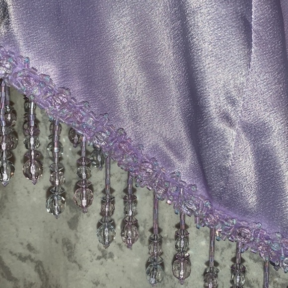 Panoply 2 Piece Maxi Gown 1 Shoulder Crop Top and Maxi Skirt Lavender Size 8 - Picture 14 of 15